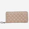 Valentino Rockstud Spike Zip Wallet In Pastel Pink Lambskin 805