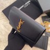 Saint Laurent WOC Uptown Chain Wallet In Black Leather 230