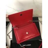 Saint Laurent WOC Sunset Chain Wallet In Red Croc-Embossed Leather 397