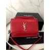 Saint Laurent WOC Sunset Chain Wallet In Red Croc-Embossed Leather 397