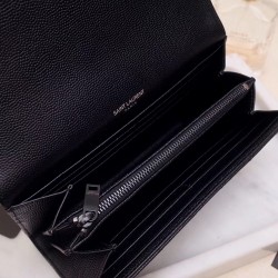 Saint Laurent Large Monogram Flap All Black Wallet 457