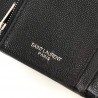 Saint Laurent Compact Tri Fold Wallet In Noir Leather 388