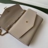 Saint Laurent WOC Sulpice Chain Wallet In Beige Calfskin 616