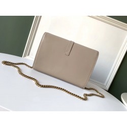 Saint Laurent WOC Sulpice Chain Wallet In Beige Calfskin 616