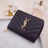 Saint Laurent Compact Zip Around Wallet In Black Leather 768