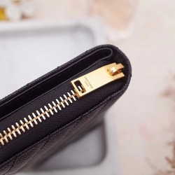 Saint Laurent Compact Zip Around Wallet In Black Leather 768