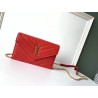 Saint Laurent WOC Envelope Chain Wallet In Red Leather 060