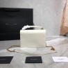 Saint Laurent WOC Sunset Chain Wallet In White Calfskin 183