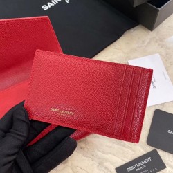 Saint Laurent WOC Uptown Chain Wallet In Red Leather 234