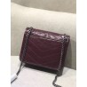 Saint Laurent WOC Niki Chain Wallet In Bordeaux Crinkled Leather 883