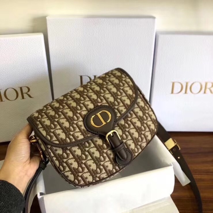 Dior Medium Bobby Bag In Brown Dior Oblique Canvas 958