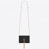 Saint Laurent WOC Kate Tassel Chain Wallet In Black Calfskin 924