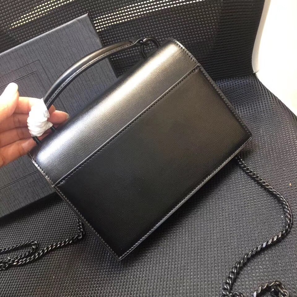 Saint Laurent WOC Sunset Chain Wallet All Black 294