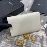 Saint Laurent WOC Uptown Chain Wallet In White Leather 707