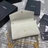 Saint Laurent WOC Uptown Chain Wallet In White Leather 707