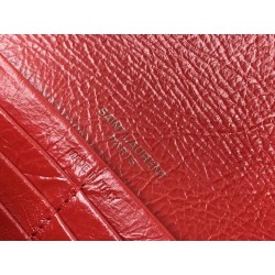 Saint Laurent Niki Large Wallet In Red Crinkled Vintage Leather 757