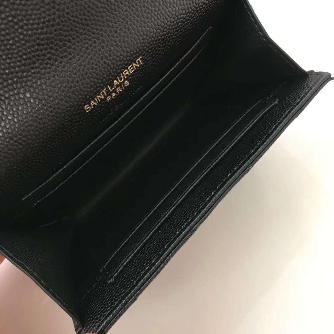 Saint Laurent Small Envelope Wallet In Black Leather 544