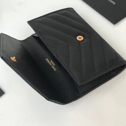 Saint Laurent Small Envelope Wallet In Black Leather 544