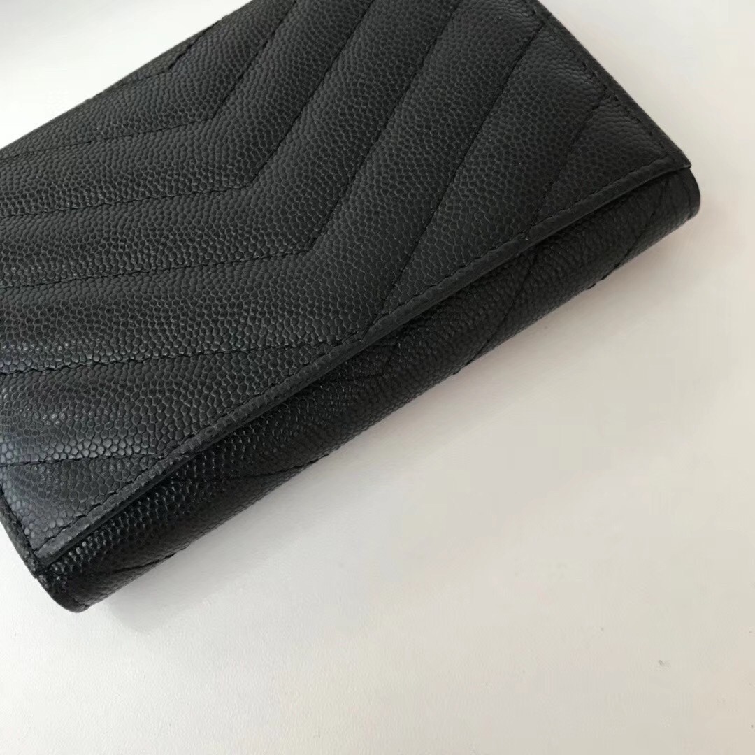 Saint Laurent Small Envelope Wallet In Black Leather 544