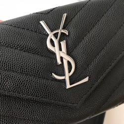 Saint Laurent Small Envelope Wallet In Noir Leather 779