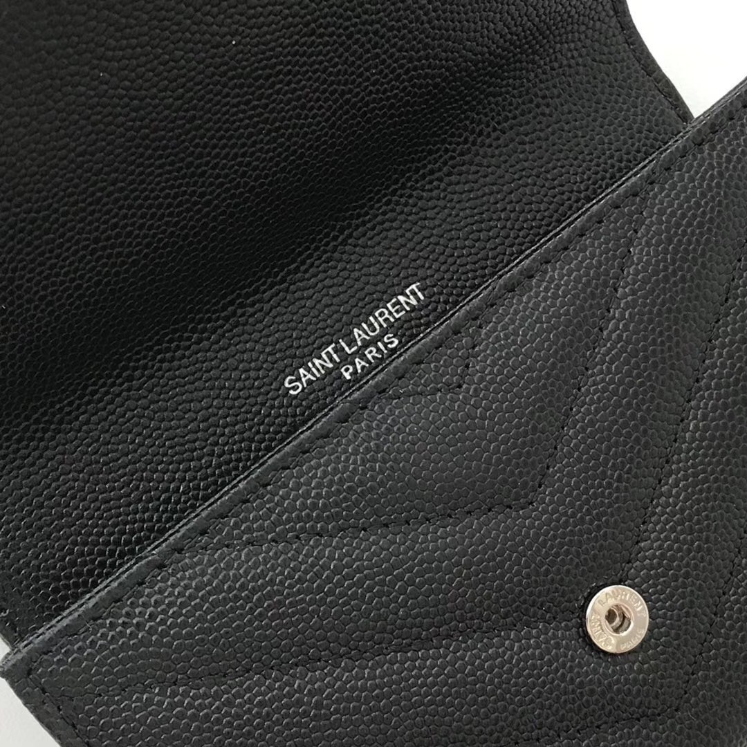 Saint Laurent Small Envelope Wallet In Noir Leather 779