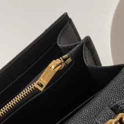 Saint Laurent WOC Monogram Chain Wallet In Black Leather 006