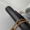 Saint Laurent WOC Monogram Chain Wallet In Black Leather 006