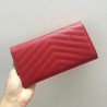 Saint Laurent Large Monogram Flap Wallet In Red Grained Leather 701