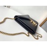 Saint Laurent WOC Cassandra Chain Wallet In Black Leather 432