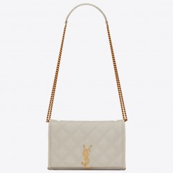 Saint Laurent WOC Becky Chain Wallet In White Lambskin 015