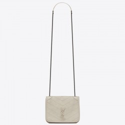 Saint Laurent WOC Niki Chain Wallet In White Crinkled Leather 118