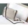 Saint Laurent WOC Niki Chain Wallet In White Crinkled Leather 118