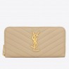 Saint Laurent Monogram Zip Around Wallet In Powder Grained Leather 195