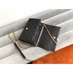 Saint Laurent WOC Becky Chain Wallet In Black Lambskin 377