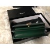 Saint Laurent WOC Sunset Chain Wallet In Green Calfskin 391