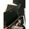 Saint Laurent WOC Sunset Chain Wallet In Green Calfskin 391