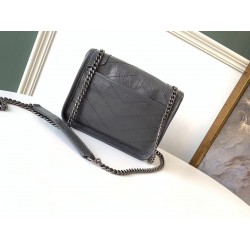 Saint Laurent WOC Niki Chain Wallet In Storm Crinkled Leather 171