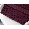 Dior Book Tote Bag In Bordeaux Cannage Embroidered Velvet 067