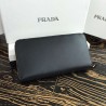 Prada Zipped Wallet In Black Saffiano Leather 449