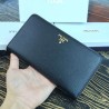 Prada Large Zipped Wallet In Black Saffiano Leather 524