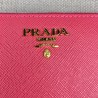 Prada Zipped Wallet In Pink Saffiano Leather 560