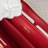 Prada Zipped Wallet In Red Saffiano Leather 505