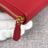 Prada Zipped Wallet In Red Saffiano Leather 505