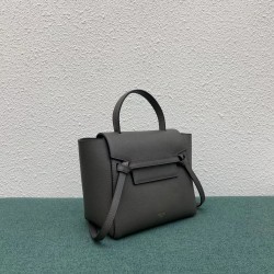 Celine Belt Nano Bag In Grey Grained Calfskin 043