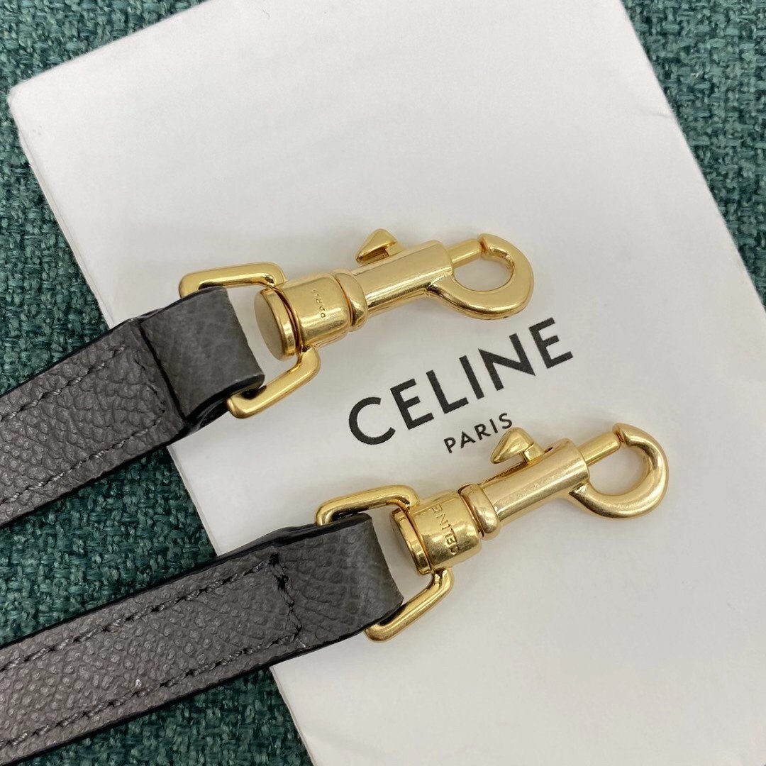 Celine Belt Nano Bag In Grey Grained Calfskin 043