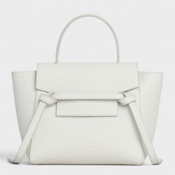 Celine Belt Nano Bag In White Grained Calfskin 567