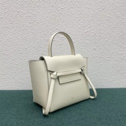 Celine Belt Nano Bag In White Grained Calfskin 567