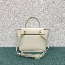 Celine Belt Nano Bag In White Grained Calfskin 567