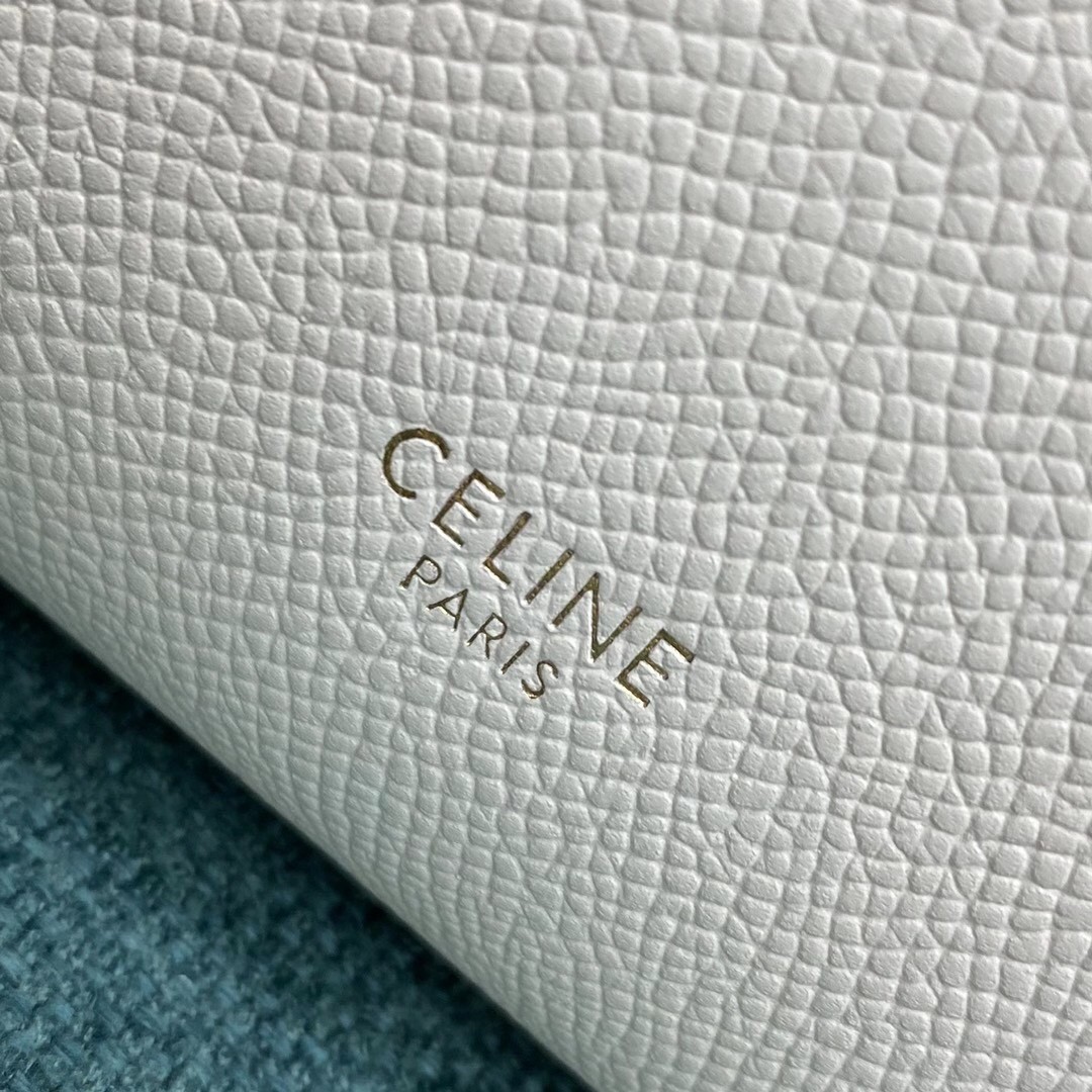 Celine Belt Nano Bag In White Grained Calfskin 567