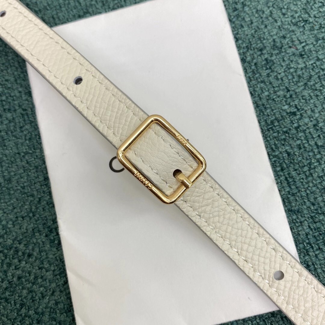 Celine Belt Nano Bag In White Grained Calfskin 567